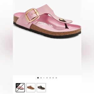 Birkenstock Gizeh Big Buckle Sandals Size 38 Pink Fondant